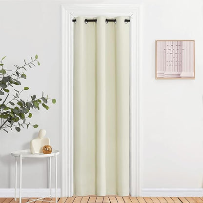 NICETOWN Blackout Beige Curtains 84 inch Long for Bedroom - Thermal Insulated Solid Grommet Vertical Drapes Room Darkening Drapes for Living Room (Set of 2, W37 x L84)