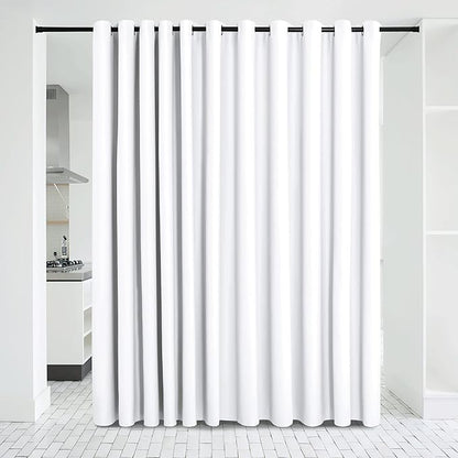 NICETOWN Verical Blinds for Living Room Bedroom Dining Sunroom Basement Wall Divider, Room Dividers Space Screens Partitions, Extra Large Curtain (1 Pack, 20ft Wide x 8ft Long, White)