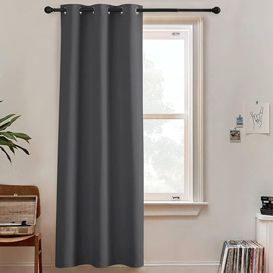 RYB HOME Grey Curtains Blackout Room Divider Screen Privacy Wall Divider Curtains for Large Window Patio Sliding Door Living Room Basement Home Theatre, 1 Panel, Gray, W 60 x L 96 inches