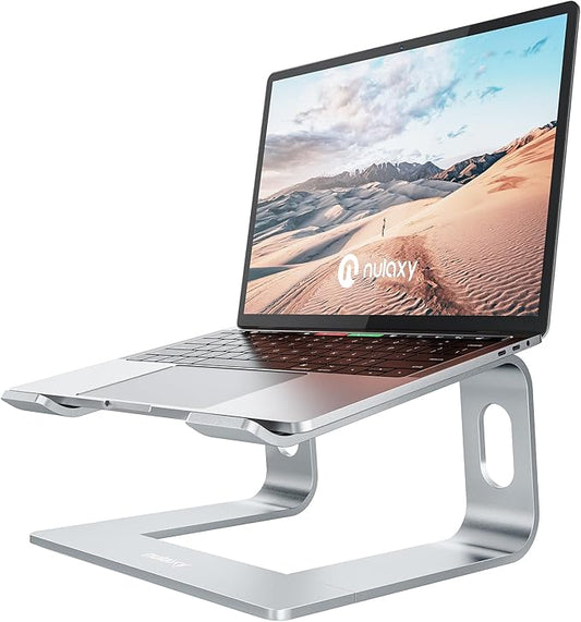 Nulaxy Laptop Stand, Ergonomic Aluminum Laptop Computer Stand, Detachable Laptop Riser Notebook Holder Stand Compatible with MacBook Air Pro, Dell XPS, HP, Lenovo More 10-15.6” Laptops