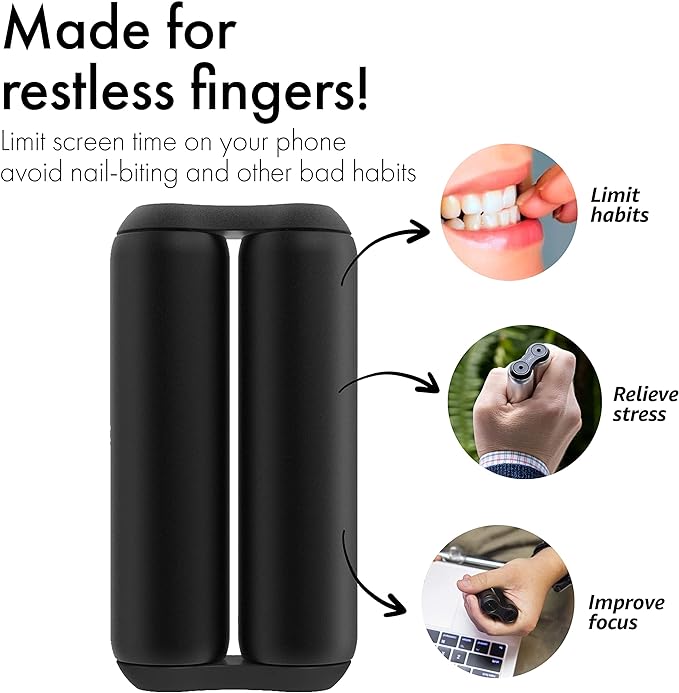 ONO Roller - Handheld Fidget Toy for Adults | Help Relieve Stress, Anxiety, Tension | Promotes Focus, Clarity | Compact, Portable Design (Full Size/Aluminum, Black)