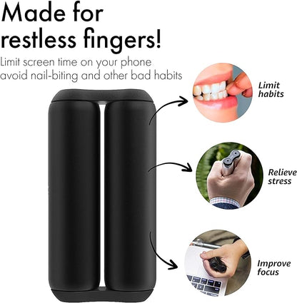 ONO Roller - Handheld Fidget Toy for Adults | Help Relieve Stress, Anxiety, Tension | Promotes Focus, Clarity | Compact, Portable Design (Full Size/Aluminum, Black)