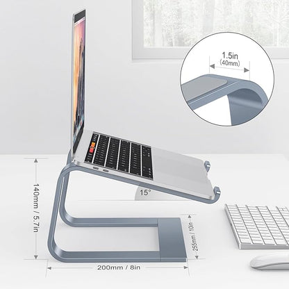 OMOTON Laptop Stand for Desk, Detachable Laptop Riser, Aluminum Laptop Holder, Compatible with MacBook Air/Pro, Dell, HP, and All Laptops (11-16 inch), CoolGrey