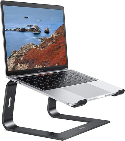 OMOTON Laptop Stand, Detachable Laptop Mount, Aluminum Laptop Holder Stand for Desk, Compatible with MacBook Air/Pro, Dell, HP, Lenovo and All Laptops (11-16 inch), Black