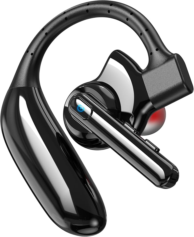 Bluetooth Headset Dual-Mic V5.4 Wireless Bluetooth Earpiece Noise Canceling Hands-Free Headphones 14 Hours Talking Time 140H Standby for Cell Phones iPhone Android Trucker,Office,Driving,Business