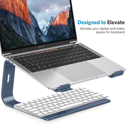 OMOTON Laptop Stand, Detachable Laptop Mount, Aluminum Laptop Holder Stand for Desk, Compatible with MacBook Air/Pro, Dell, HP and All Laptops (11-16 inch), DeepNavy