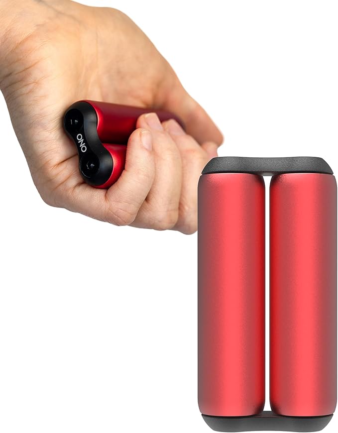 ONO Roller - Handheld Fidget Toy for Adults | Help Relieve Stress, Anxiety, Tension | Promotes Focus, Clarity | Compact, Portable Design (Junior Size/Aluminum, Red)