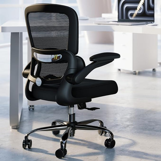 Office Chair - Ergonomic Desk Chair with Adjustable Lumbar Support, Mesh Computer Chair, Executive Chair for Home Office Comfortable Lumbar Support (Black)