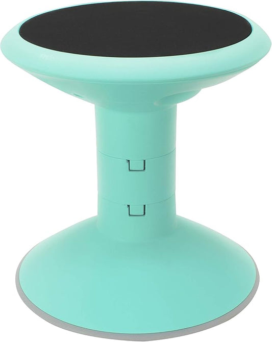 Storex Wiggle Stool – Active Flexible Seating for Classroom and Home Study, Adjustable 12-18 Inch Height, Teal (00306U01C)