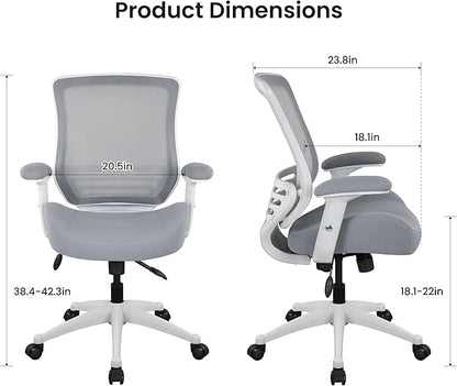 BOLISS 400lbs Ergonomic Office Chair, Home Desk Chair, Adjustable Arms, Super Soft Wide Cushion Big Mesh Chairs(Grey)