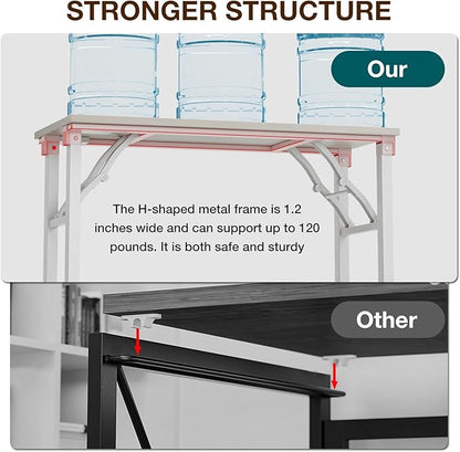 TEMI Small Computer Desk Folding Table - 35.8" Foldable Office Desk, No Assembly, Perfect for Small Spaces in Bedroom, Dorm, or Apartment, Portable Mini Desk or Study Table with Compact Design, White