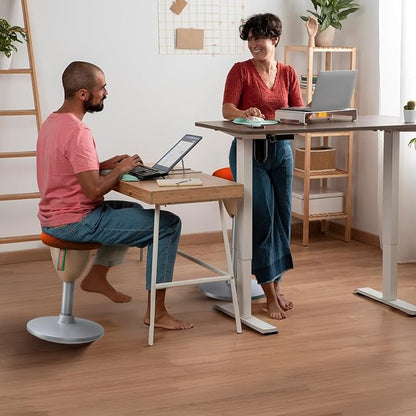 Active Sitting Balance Chair, Wobble Stool Standing Desk Stool, 19.3-27.2 Inches, with Anti-Slip Bottom Pad, 360-Degree Swivel Stool Chair, Office, Home, Garage, Blue, Sit Stand Balance and Wobble