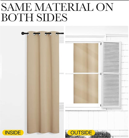 NICETOWN Room Dividers Curtains Screens Partitions, Premium Heavyweight Laundry Drapes for Office, Vintage and Sliding Room, Including Silver Ring Top (1 Panel, 20ft Wide x 7ft Long, Biscotti Beige)