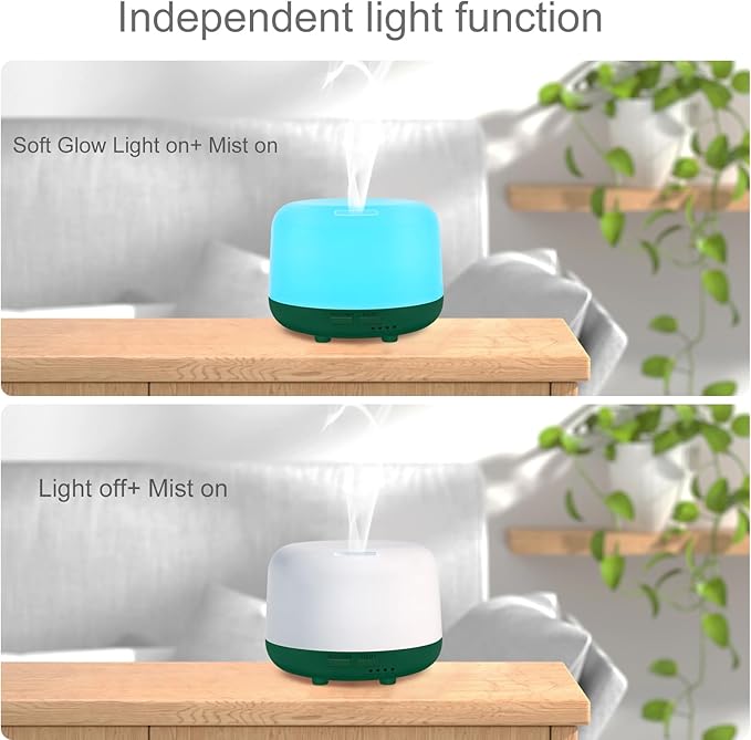 300ML Aromatherapy Diffuser for Home, Quiet Diffuser for Essential Oils with Remote Control, 7 LED Color Changing Light, Scent Cool Mist Air Humidifier