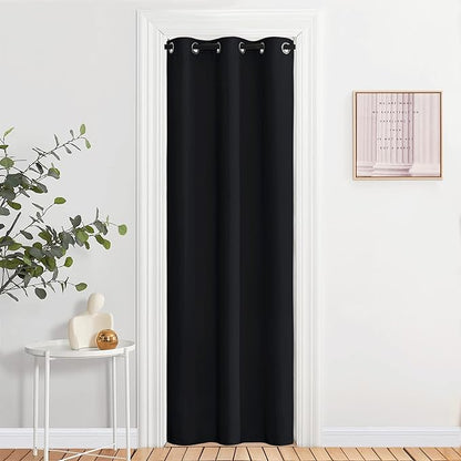 NICETOWN Living Room Curtains 84 inch Length 2 Panels Set - Blackout Thermal Insulated Window Treatment Solid Grommet Room Darkening for Bedroom/Home Office (Black, W37 x L84)