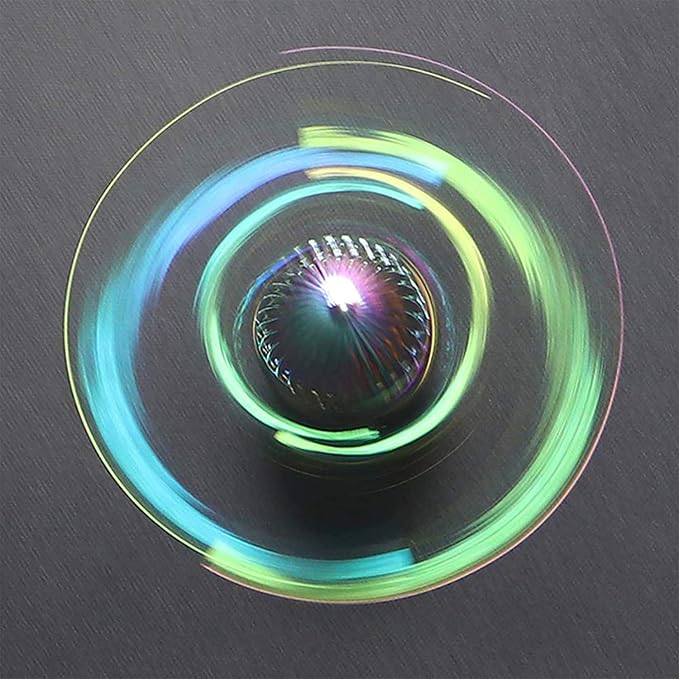 Rainbow Fidget Spinner Magic Orb Anxiety Toys Stress Relief Reducer Spin Fidgets Hand Bearing Tri Spinner Finger Spinners Toy Focus Long Spining Novelty Gift for Adults Kids