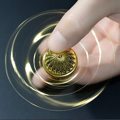 Gold Fidget Spinner Magic Orb Anxiety Toys Stress Relief Reducer Spin Fidgets Hand Bearing Tri Spinner Finger Spinners Toy Focus Fidgeting Restless Novelty Gift for Adults Kids