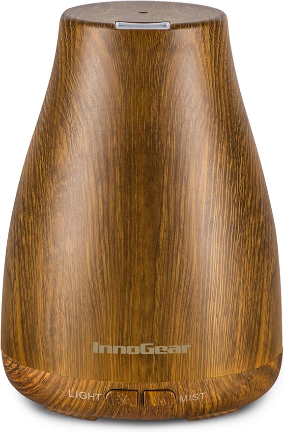 InnoGear Essential Oil Diffuser, Premium 5-in-1 Diffusers for Home Scent Aromatherapy Diffuser Air Desk Humidifier for Bedroom Large Room Office 7 Color LED 2 Mist Mode Waterless Auto Off, Bronze