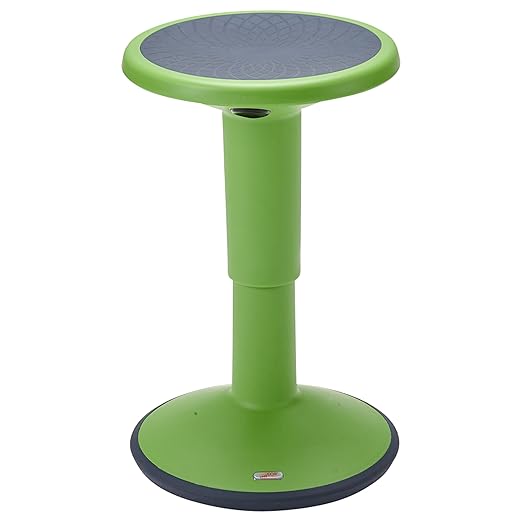 ECR4Kids SitWell Wobble Stool, Adjustable Height, Active Seating, Grassy Green