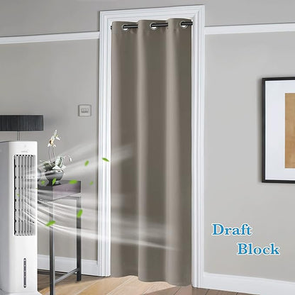 RYB HOME Temporary Doorway Curtains Blackout Privacy Room Divider Curtains Portable Curtains for Closet Wall Curtains for Bedroom Living Room Dining Basement Window, W 60 x L 108 inches, Sand