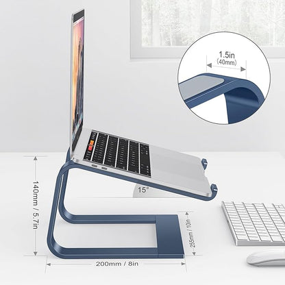 OMOTON Laptop Stand, Detachable Laptop Mount, Aluminum Laptop Holder Stand for Desk, Compatible with MacBook Air/Pro, Dell, HP and All Laptops (11-16 inch), DeepNavy