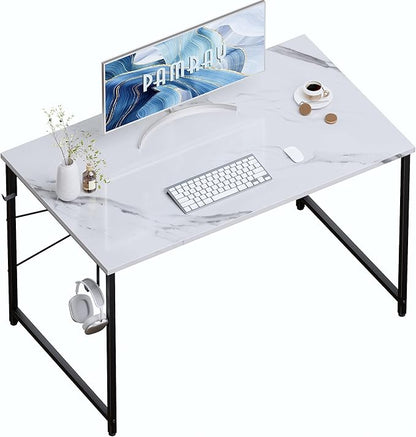 Pamray 40 Inch Computer Desk for Small Spaces, Home Office Work Desk with Headphone Hook, Small Office Desk Study Writing Table