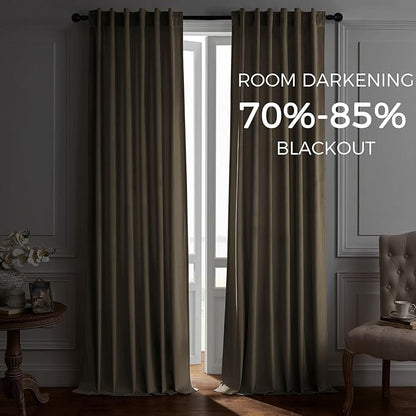 Topfinel Beige Velvet Curtains 94 Inches Long for Bedroom Back Tab Blackout Ivory Birch Neutral Boho Sour Cream Ecru White Drapes for Living Room 84 Inch Length 2 Panels,52x94,Beige