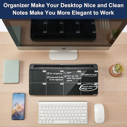 TSJ OFFICE Desktop Whiteboard Dry-Erase-Board - Computer Keyboard Stand White Board Surface Pad with Drawer, Desk Organizers with Accessories for Office, Home, School Supplies