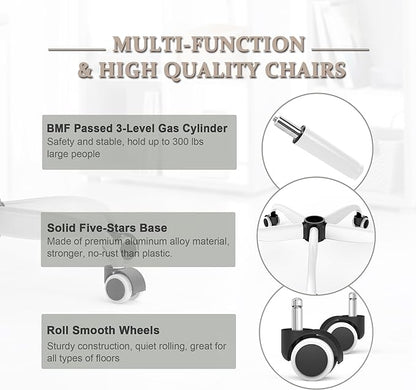 Mimoglad Office Chair, High Back Ergonomic Desk Chair with Adjustable Lumbar Support and Headrest, Swivel Task Chair with flip-up Armrests for Guitar Playing, 5 Years Warranty