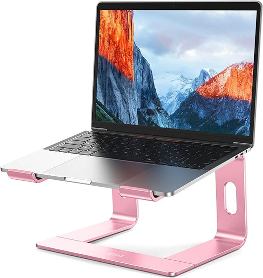 BESIGN LS03 Aluminum Laptop Stand, Ergonomic Detachable Computer Stand, Riser Holder Notebook Stand Compatible with Air, Pro, Dell, HP, Lenovo More 10-15.6" Laptops, Pink