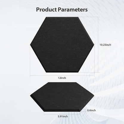 12 Pack Acoustic Panels Self Adhesive Sound Proof Foam, High Density Sound Acoustic Foam Panel, 12X10.23X0.4 Inch Hexagon Wall Panels in Home,Office,Reccording Room,Studio(Black)