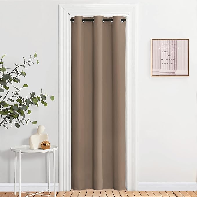 NICETOWN Blackout Window Curtains 84 inch Long - Grommet Top Room Darkening Thermal Insulated Solid Vertical Drapes for Bedroom/Kid Room (2 Panels, 37 x 84 Inch, Cappuccino)