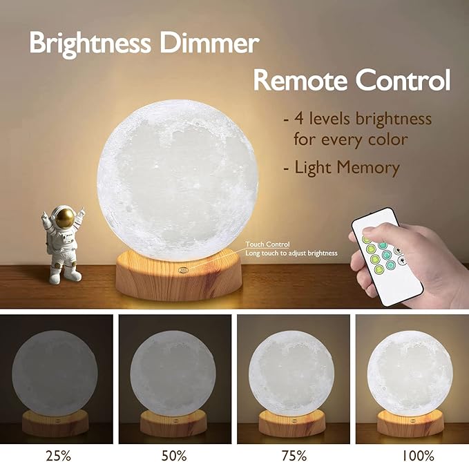 Light Therapy Lamp 10000 Lux, Happy Sunlight Lamps UV-Free with 3 Color Temperatures, Adjustable Brightness,Timer & Memory Function, Sun Lamp, Full Spectrum Light for Home, Office (Happy Moon Lamp)