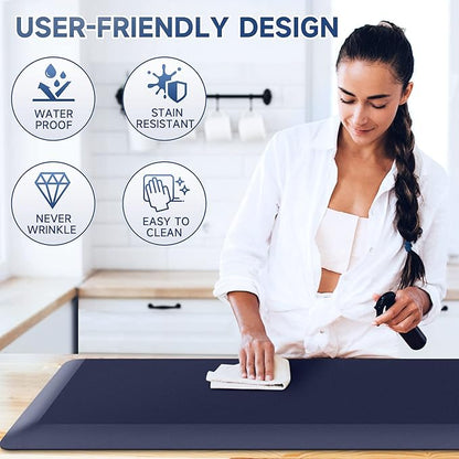 StepRite 4/5 Inch Thick Kitchen Mat Anti Fatigue Mat Kitchen Rugs Kitchen Decor Non-Slip, Stain Resistant, Waterproof Kitchen Mats Desk Mat for Kitchen, Office, Workshop, Blue, 17'' x 39''