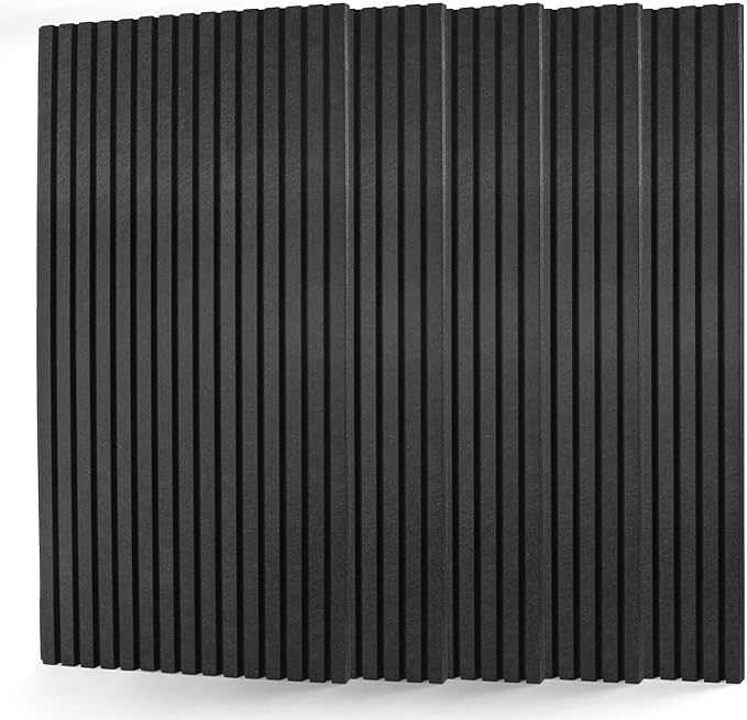 Art3dwallpanels 5 Pack Acoustic Panels, 48" X 24" X 0.71" Soundproof Wall Panels, Self Adhesive High Density Sound Absorbing Acoustic Treatment for Recording Studio, Office, Black