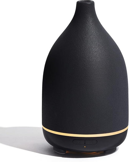 InnoGear Oil Diffuser, 150ML Ceramic Diffuser for Essential Oils Handcrafted Aromatherapy Diffuser Ultrasonic Cool Mist Humidifier with 2 Mist Modes Waterless Auto Off for Room Office, Black