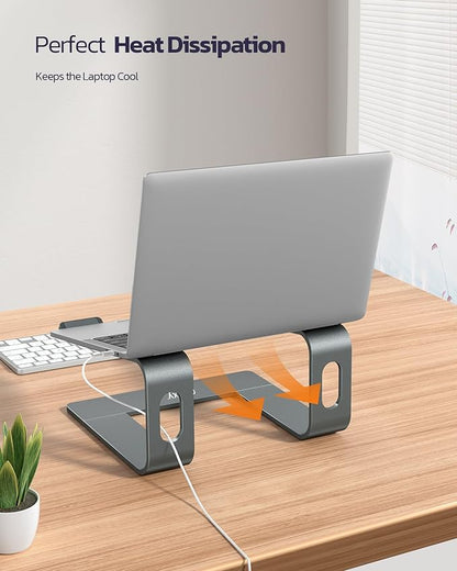 Nulaxy Laptop Stand, Detachable Ergonomic Laptop Mount Computer Stand for Desk, Aluminum Laptop Riser Notebook Stand Compatible with MacBook, Dell XPS, All 10-16" Laptops - Gray