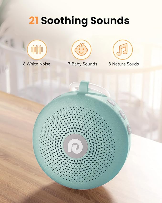 Dreamegg Sound Therapy Machine - Portable Sound Machine for Baby Adult, Features Powerful Battery, 21 Soothing Sound, Noise Canceling for Office & Sleeping, Sound Therapy for Home, Travel, Gift, Green