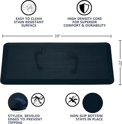 ComfiLife Anti Fatigue Floor Mat – 3/4 Inch Thick Perfect Kitchen Mat, Standing Desk Mat – Comfort at Home, Office, Garage – Durable – Stain Resistant – Non-Slip Bottom (20" x 39", Navy)