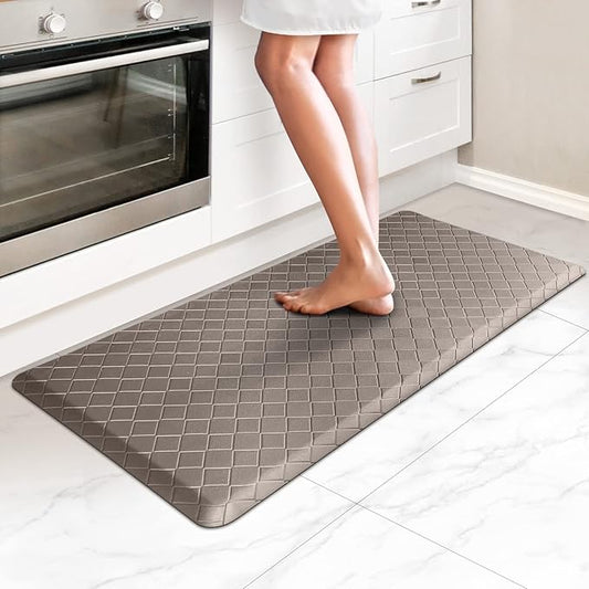 HappyTrends Kitchen Runner Rugs Anti-Fatigue mats,17.3"x 39",Non Slip Waterproof Ergonomic Comfort Mat for Kitchen, Floor Home, Office, Sink, Laundry,Khaki