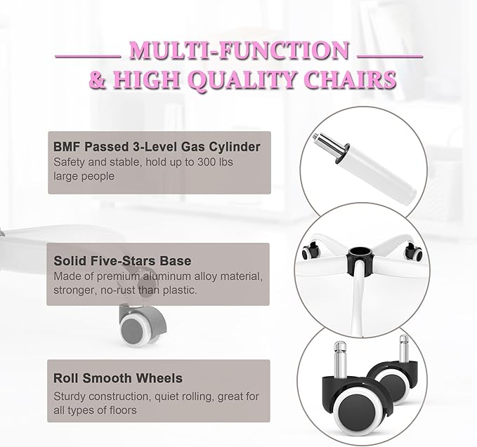 Mimoglad Office Chair, High Back Ergonomic Desk Chair with Adjustable Lumbar Support and Headrest, Swivel Task Chair with flip-up Armrests for Guitar Playing, 5 Years Warranty