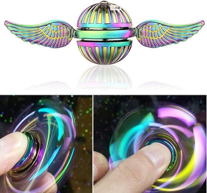 Rainbow Fidget Spinner Magic Orb Anxiety Toys Stress Relief Reducer Spin Fidgets Hand Bearing Tri Spinner Finger Spinners Toy Focus Long Spining Novelty Gift for Adults Kids