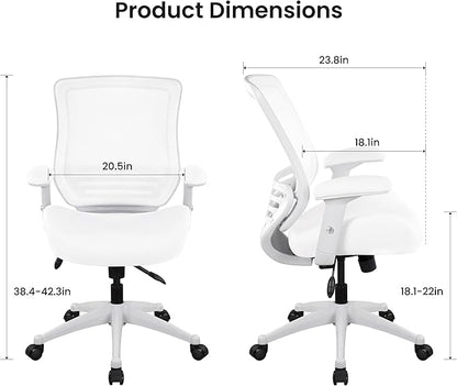 BOLISS 400lbs Ergonomic Office Chair, Home Desk Chair, Adjustable Arms, Super Soft Wide Cushion Big Mesh Chairs (White