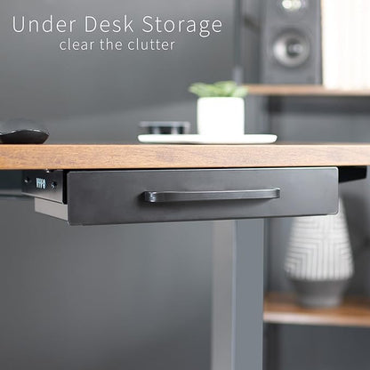 VIVO 13 inch Under Desk Mounted Sliding Pull-out Drawer for Office Desk, Pull Handle, Storage Organizer for Sit Stand Workstation, Black, DESK-DR1H-B