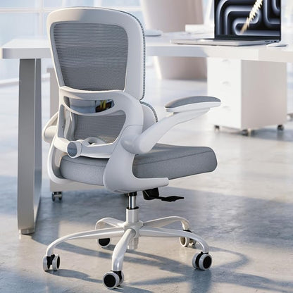 Office Chair - Ergonomic Desk Chair with Adjustable Lumbar Support, Mesh Computer Chair, Executive Chair for Home Office Comfortable Lumbar Support(Grey)