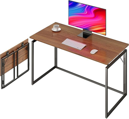 Folding Desk 30 Inch - Small Foldable Desk for Small Space Minimalist, Space Saving Collapsible Compact Desk Portable Table for Craft, Writing, Study and Work (No Assembly Required)