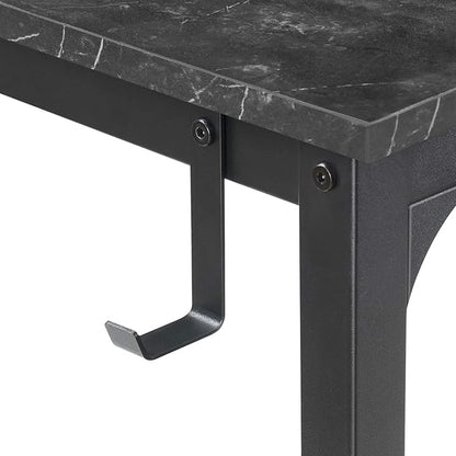 CubiCubi Computer Desk 47 Inch Study Writing Table for Home Office, Modern Simple Style PC Table with Storage Bag, Black Marble