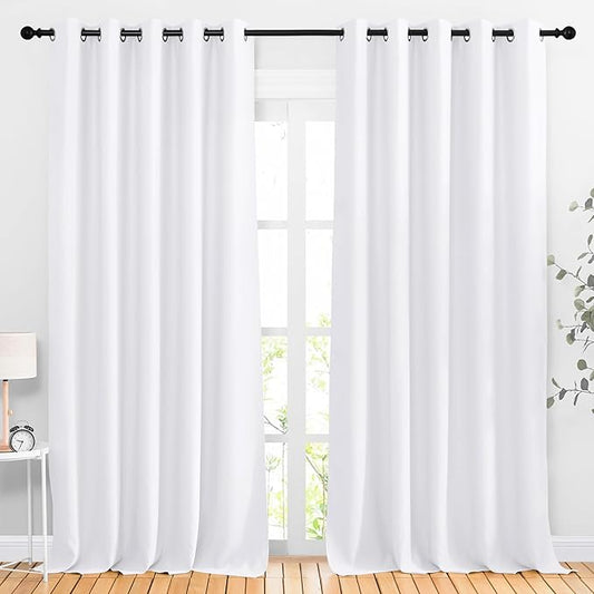 NICETOWN Blackout Sea Teal Curtains for Sliding Glass Door, Grommet Window Treatment Thermal Curtains Room Dividers for Living Room/Bedroom, 2 Panels, W66 x L102