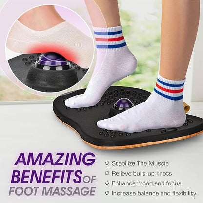 Yes4All Wobble Balance Board for Standing Desk/Anti-Fatigue Office Foam Pad - Standing Desk Mats, Rocker Board, Office Accessories, Wobble Board With Massage Ball