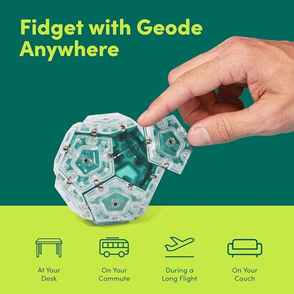 Speks Geode Sphere Magnetic Fidget Toy for Adults & Teens 14+ | Sensory Gadget for Stress Relief and Anxiety, Office Desk Toy Present, Christmas Gift, Holiday Stocking Stuffer | Aqua, 12-Piece Set